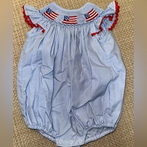 Salute The Flag Smocked Bubble, Brand - Stitchy Fish